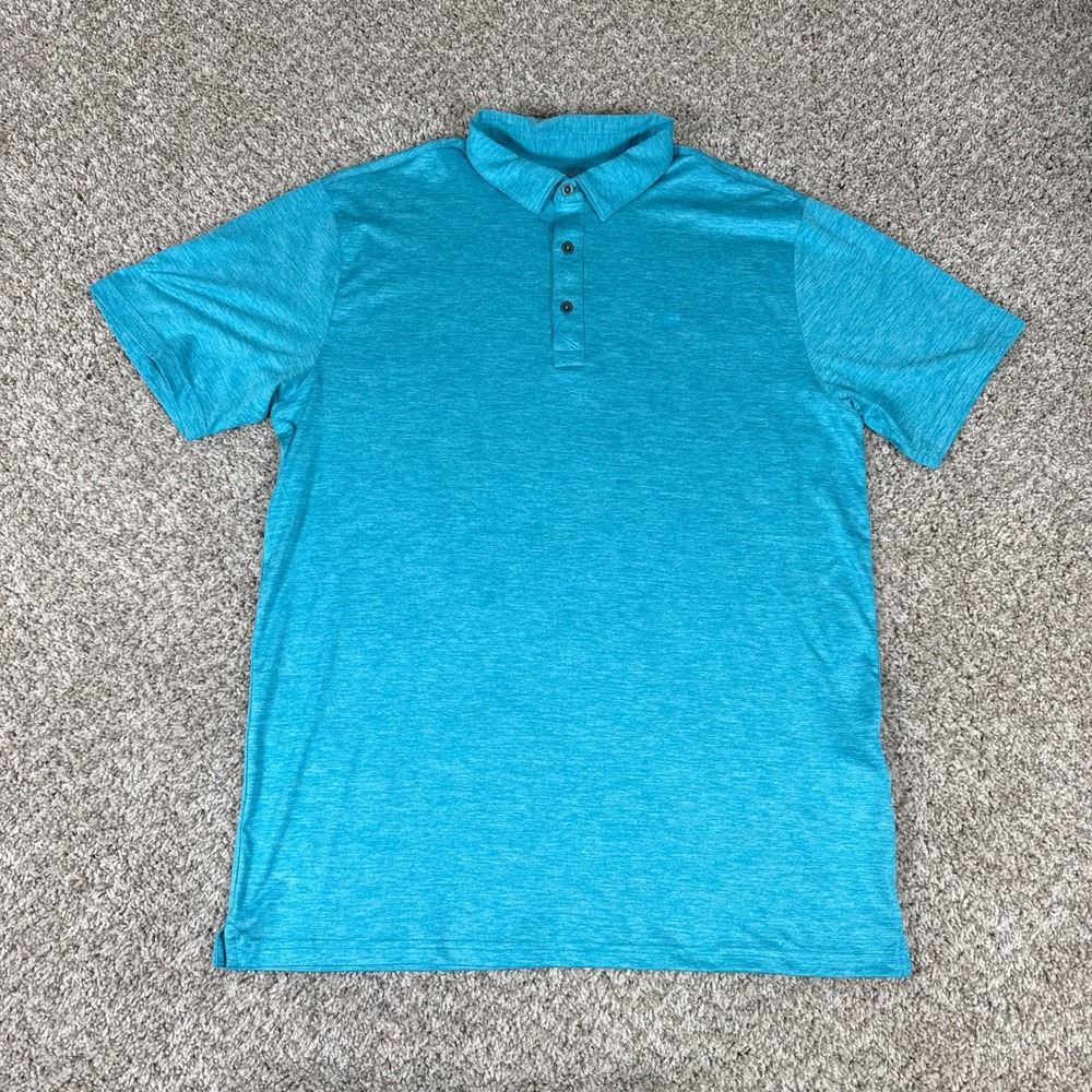 Ariat Polo Shirt Mens Large Blue Space Dye AriatTEK Charger 2.0 Performance